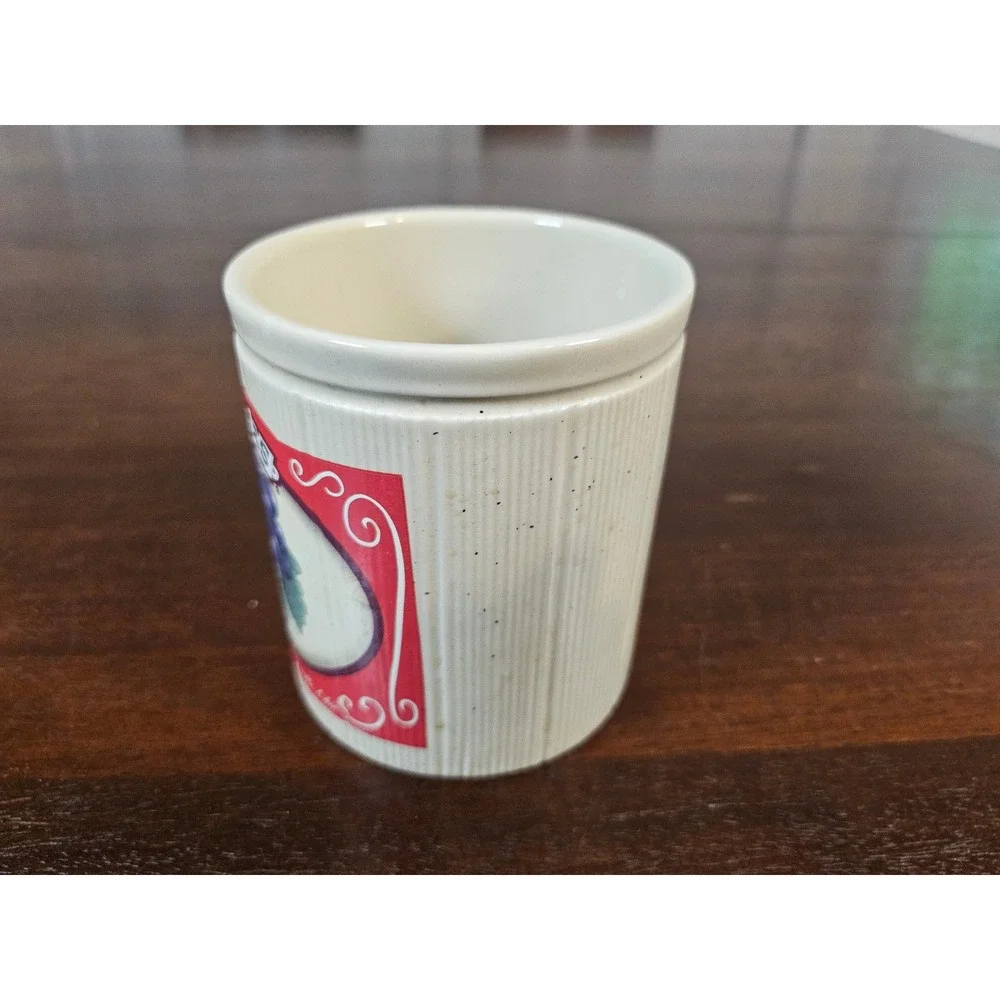 Smucker's Ceramic Crock Small Cream Ribbed Fruit Graphic 31882